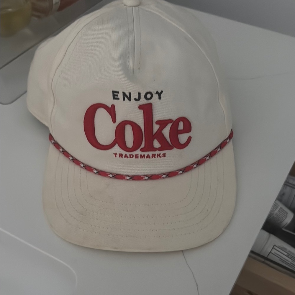 American Needle Cream and Red Coke Hat